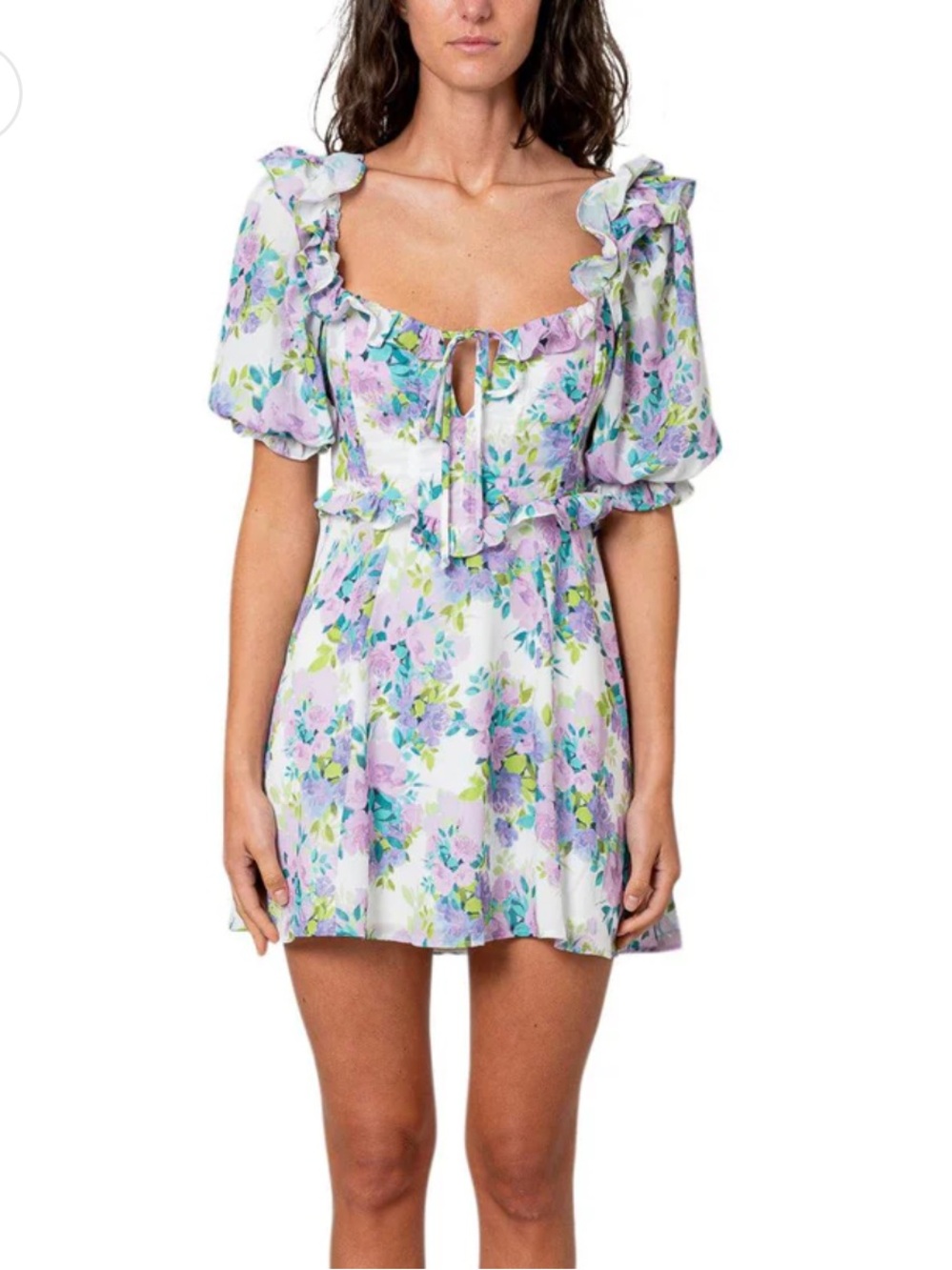 K Women's For Love & Lemons Imogen Floral Puff Sleeve Mini Dress